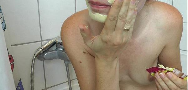  Young slim tender pee fetish beauty shower shaving masturbating inserting anal